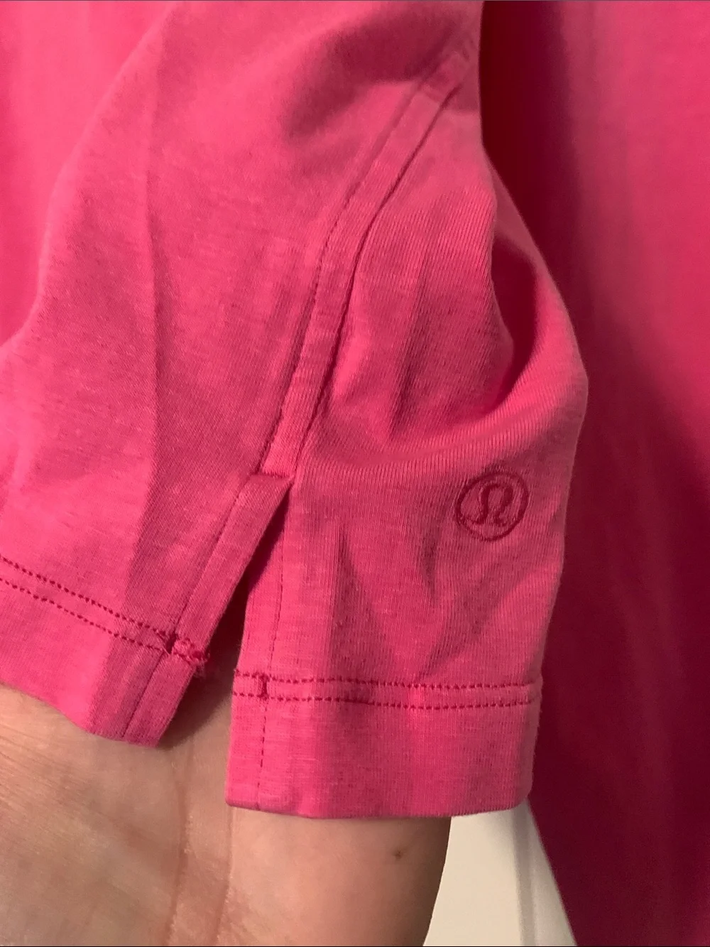 Lululemon Sonic Pink Classic Fit LS Tee Est Sz 10, 21in PTP, Good Condition